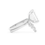 Emerald Cut Moissanite Bridal Set with Solitaire Settings– 3.71 CT Center, 0.41 TCW Accents 2