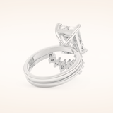3.71 CT Emerald Cut Solitaire Moissanite Bridal Set 3