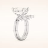 3.71 CT Emerald Cut Solitaire Moissanite Bridal Set 4