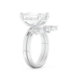Emerald Cut Moissanite Bridal Set with Solitaire Settings– 3.71 CT Center, 0.41 TCW Accents 6