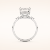 3.71 CT Emerald Cut Solitaire Moissanite Bridal Set 5