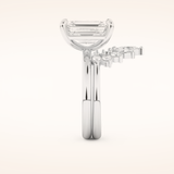 3.71 CT Emerald Cut Solitaire Moissanite Bridal Set 6