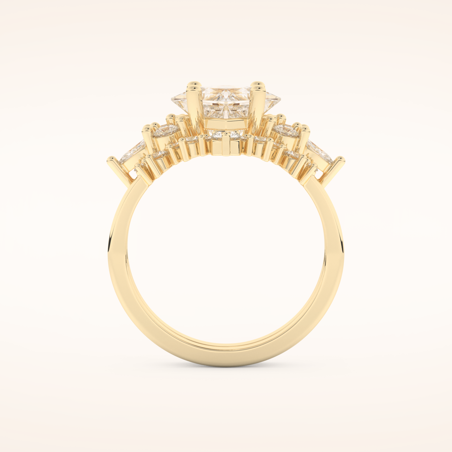 1.72 CT Princess Cut Cluster Moissanite Bridal Set