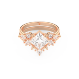 Princess Cut Moissanite Bridal Set with Cluster Settings– 1.72 CT Center, 0.47 TCW Accents 13