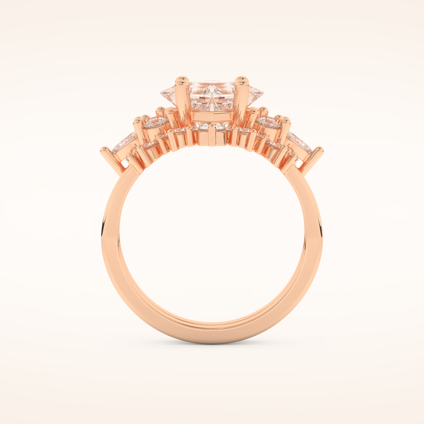 1.72 CT Princess Cut Cluster Moissanite Bridal Set