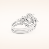 1.72 CT Princess Cut Cluster Moissanite Bridal Set 3