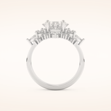 1.72 CT Princess Cut Cluster Moissanite Bridal Set 5