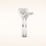 1.72 CT Princess Cut Cluster Moissanite Bridal Set 6