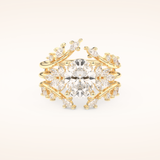 1.67 CT Oval Cut Cluster Moissanite Bridal Set 7