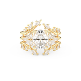 Oval Cut Moissanite Bridal Set with Cluster Settings– 1.67 CT Center, 0.45 TCW Accents 7