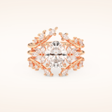1.67 CT Oval Cut Cluster Moissanite Bridal Set 13