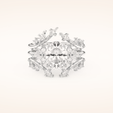 1.67 CT Oval Cut Cluster Moissanite Bridal Set 1