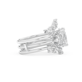 Oval Cut Moissanite Bridal Set with Cluster Settings– 1.67 CT Center, 0.45 TCW Accents 3
