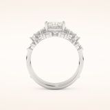 1.67 CT Oval Cut Cluster Moissanite Bridal Set 5