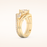 1.04 CT Princess Cut Cluster Moissanite Bridal Set 10