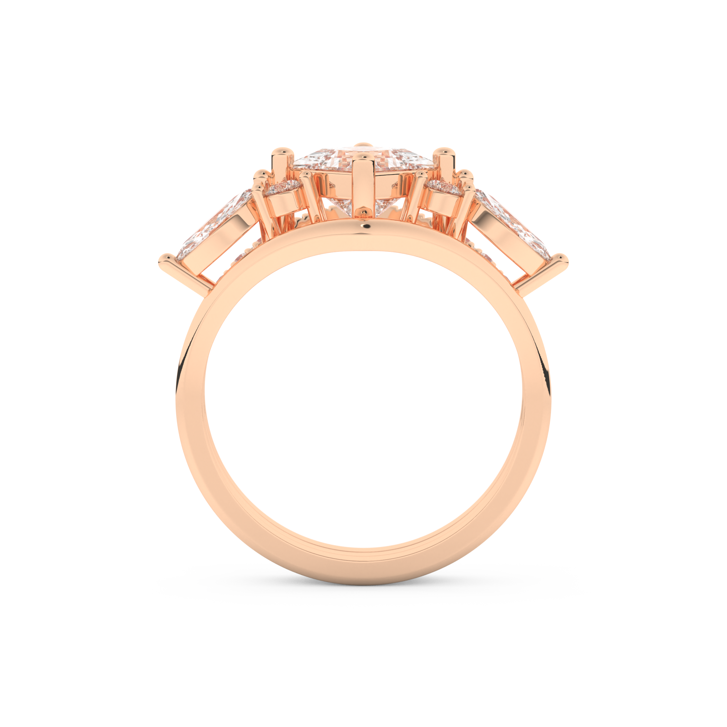Princess Cut Moissanite Bridal Set with Cluster Settings  – 1.04 CT Center, 0.75 TCW Accents 17