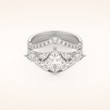 1.04 CT Princess Cut Cluster Moissanite Bridal Set 1
