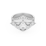 Princess Cut Moissanite Bridal Set with Cluster Settings  – 1.04 CT Center, 0.75 TCW Accents 1
