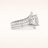 1.04 CT Princess Cut Cluster Moissanite Bridal Set 2