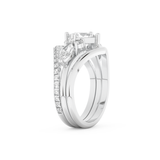 Princess Cut Moissanite Bridal Set with Cluster Settings  – 1.04 CT Center, 0.75 TCW Accents 6