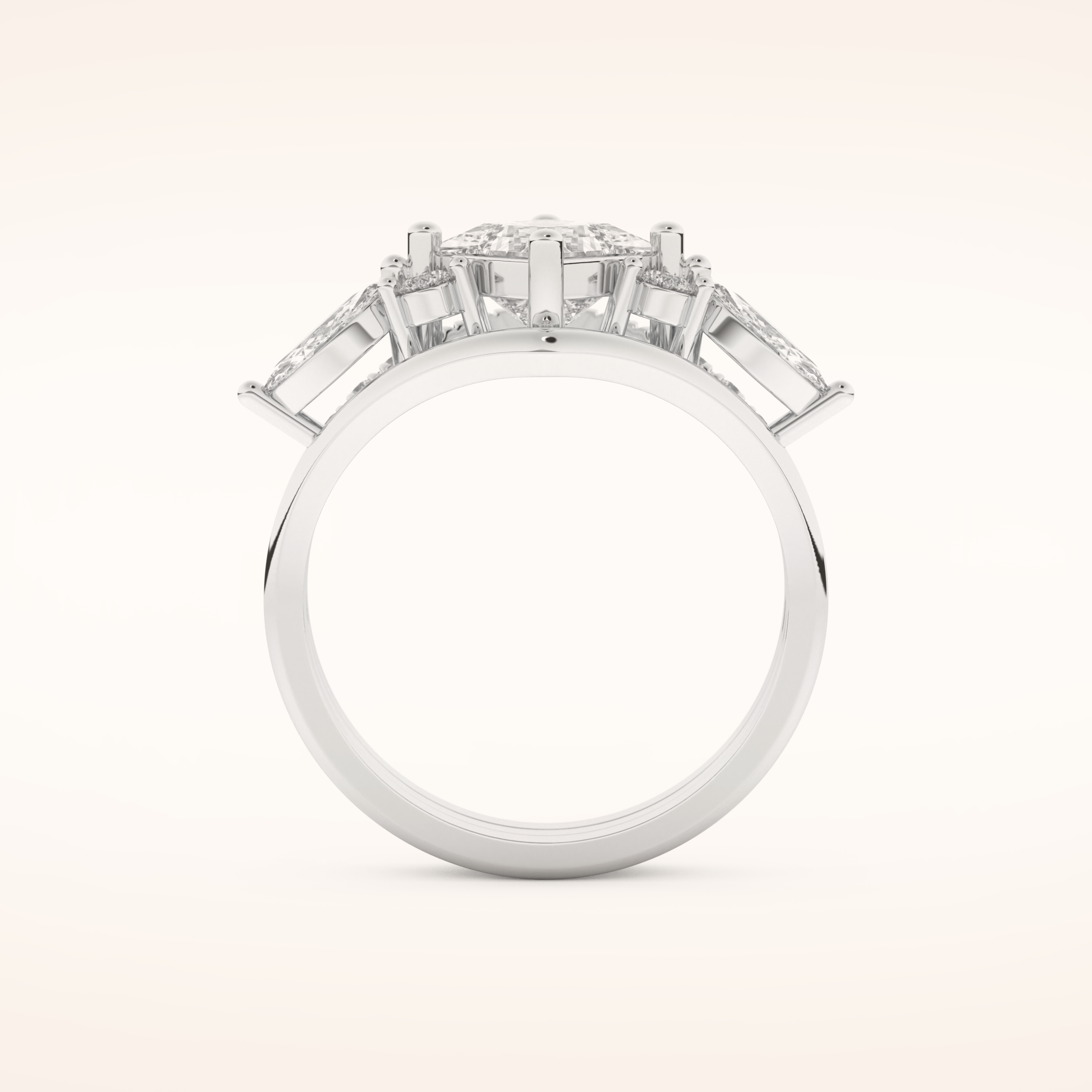 1.04 CT Princess Cut Cluster Moissanite Bridal Set 5
