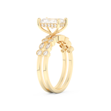 Radiant Cut Moissanite Bridal Set with Pave Settings– 1.56 CT Center, 0.53 TCW Accents 10