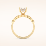 1.56 CT Radiant Cut Hidden Halo & Pave Moissanite Bridal Set