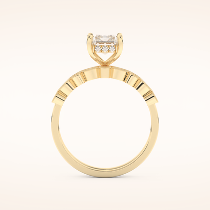 1.56 CT Radiant Cut Pave Moissanite Bridal Set