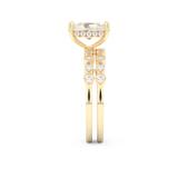 Radiant Cut Moissanite Bridal Set with Pave Settings– 1.56 CT Center, 0.53 TCW Accents 12