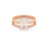 Radiant Cut Moissanite Bridal Set with Pave Settings– 1.56 CT Center, 0.53 TCW Accents 13