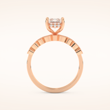 1.56 CT Radiant Cut Hidden Halo & Pave Moissanite Bridal Set