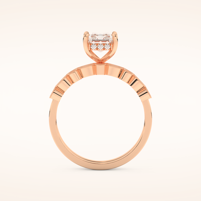 1.56 CT Radiant Cut Pave Moissanite Bridal Set