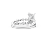 Radiant Cut Moissanite Bridal Set with Pave Settings– 1.56 CT Center, 0.53 TCW Accents 5
