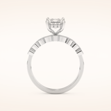 1.56 CT Radiant Cut Hidden Halo & Pave Moissanite Bridal Set