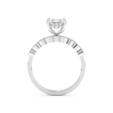 Radiant Cut Moissanite Bridal Set with Pave Settings– 1.56 CT Center, 0.53 TCW Accents 4