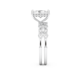 Radiant Cut Moissanite Bridal Set with Pave Settings– 1.56 CT Center, 0.53 TCW Accents 6