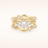 1.08 CT East West Marquise Cut Solitaire Moissanite Bridal Set