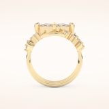 1.08 CT East West Marquise Cut Solitaire Moissanite Bridal Set