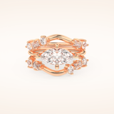 1.08 CT East West Marquise Cut Solitaire Moissanite Bridal Set