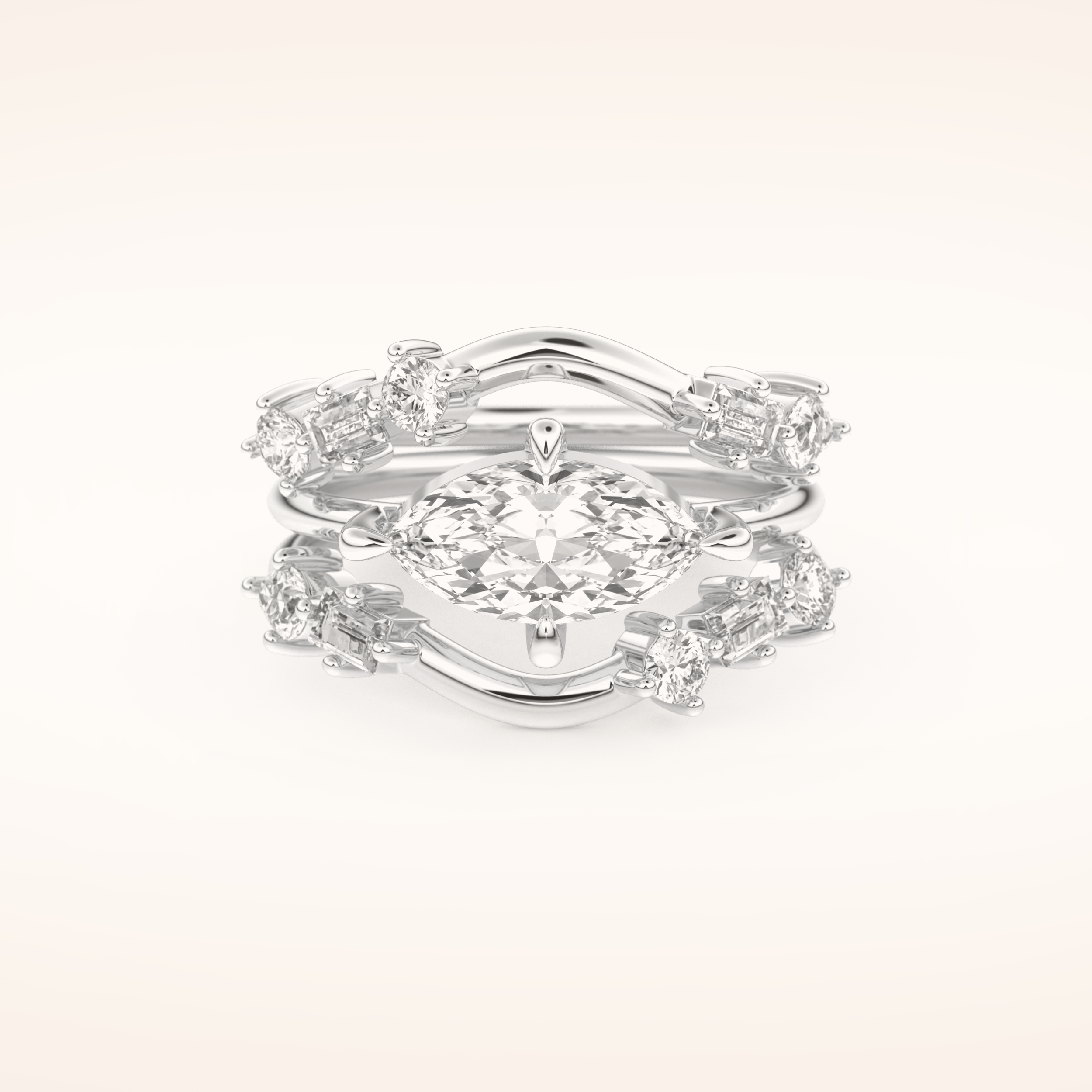 1.08 CT Marquise Cut Moissanite Bridal Set 1