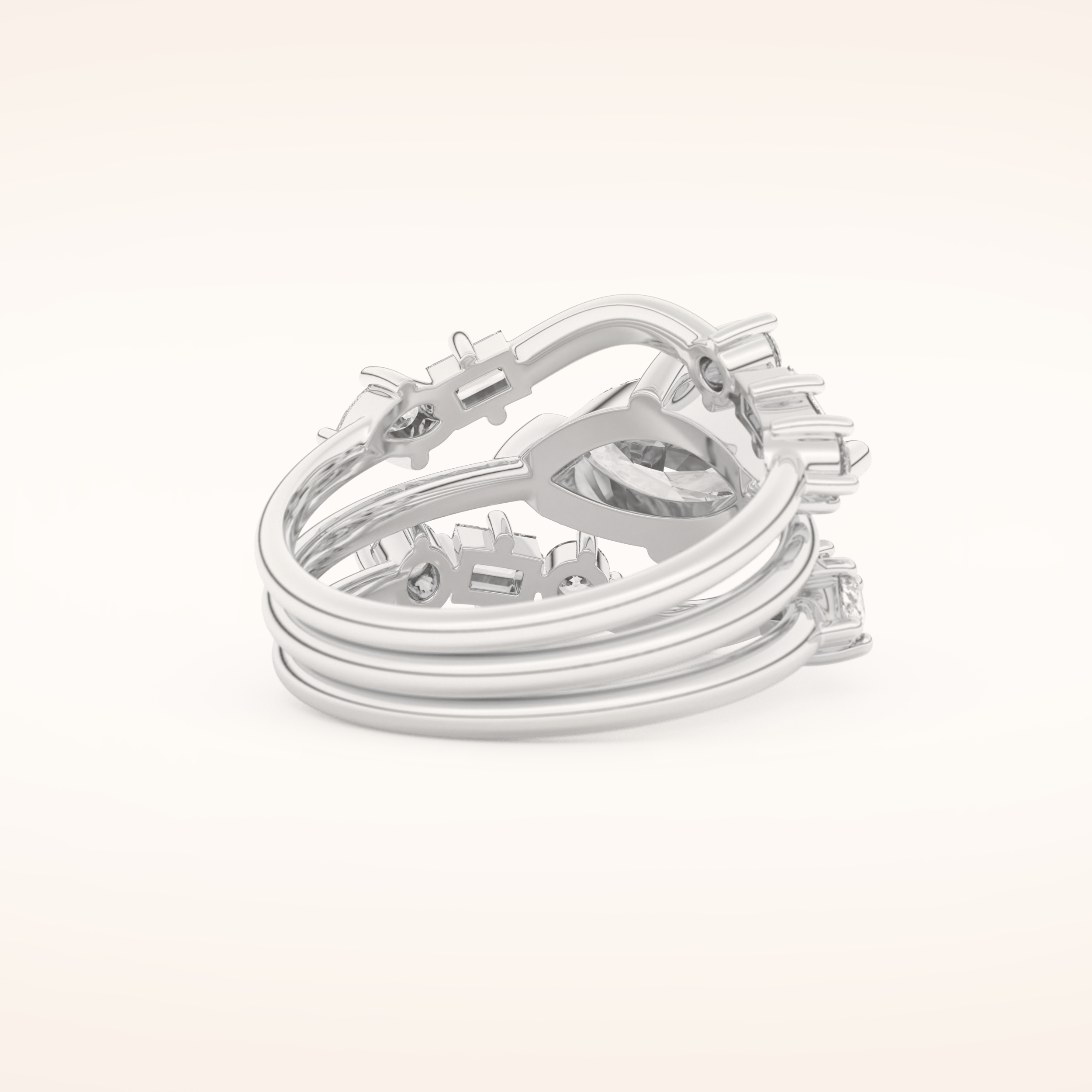 1.08 CT Marquise Cut Moissanite Bridal Set 3