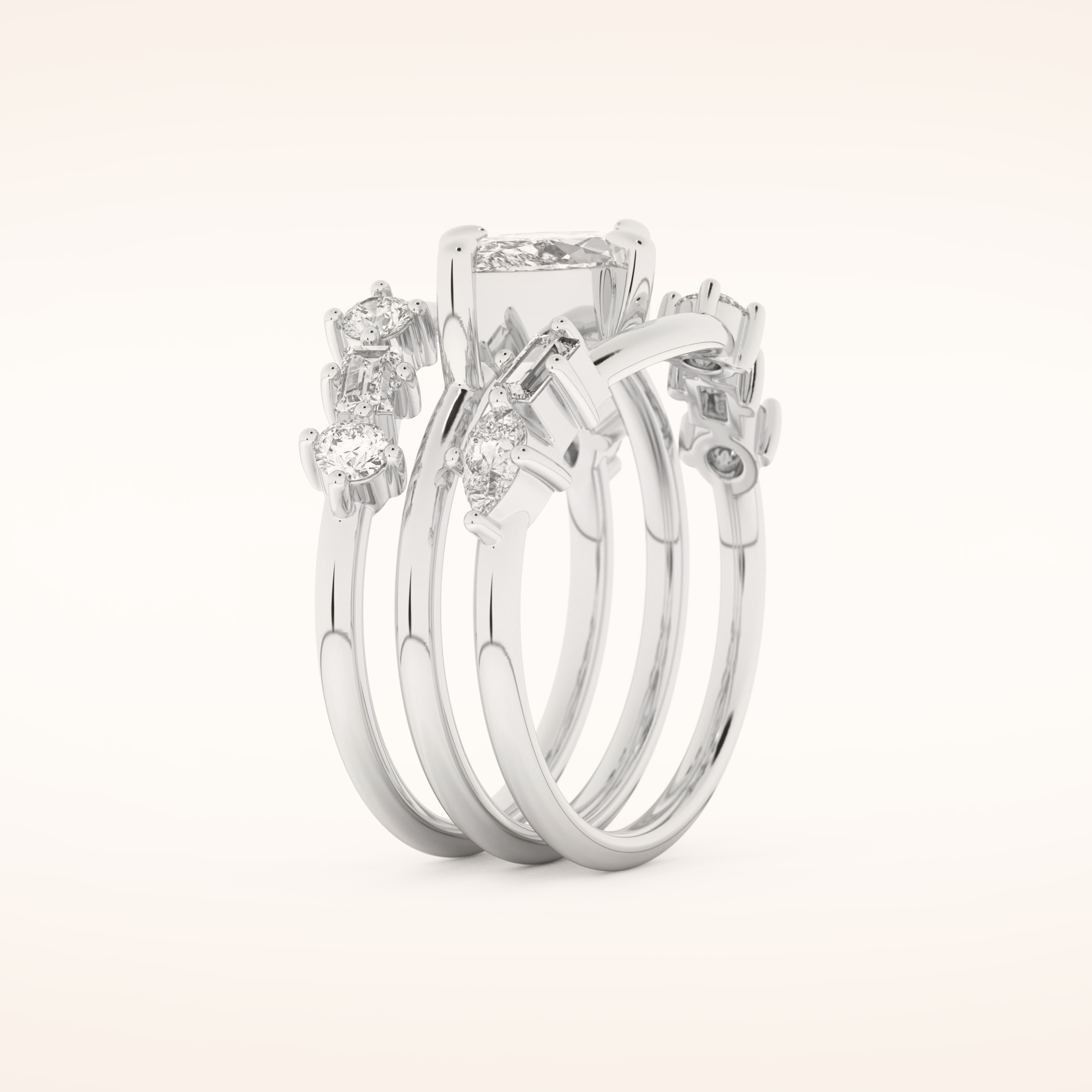 1.08 CT Marquise Cut Moissanite Bridal Set 4