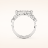 1.08 CT East West Marquise Cut Solitaire Moissanite Bridal Set