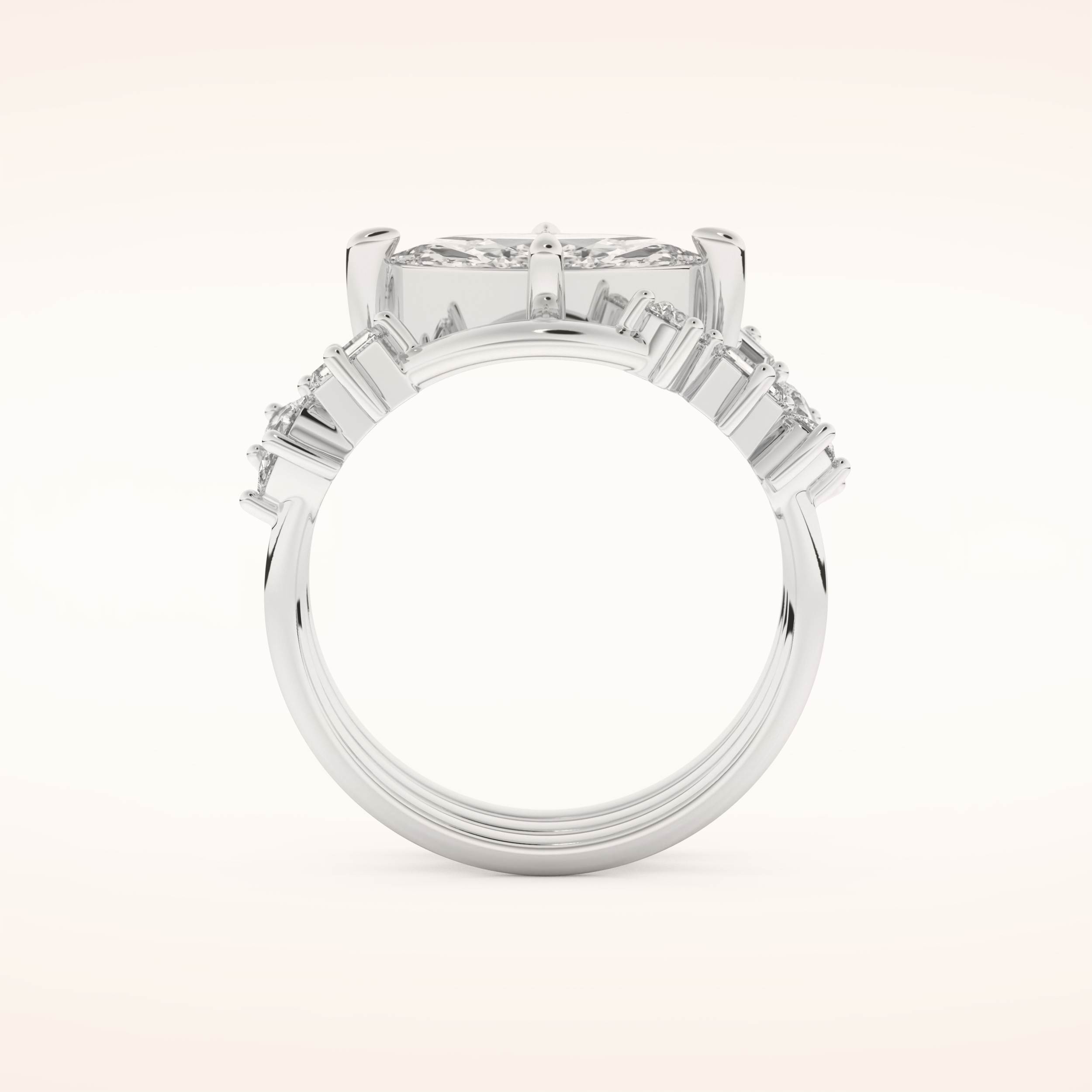 1.08 CT East West Marquise Cut Solitaire Moissanite Bridal Set