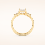 1.08 CT Round Cut Nature Inspired Moissanite Bridal Set