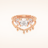 1.08 CT Round Cut Nature Inspired Moissanite Bridal Set