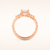 1.08 CT Round Cut Nature Inspired Moissanite Bridal Set