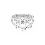 Round Cut Moissanite Bridal Set with Cluster Settings – 1.08 CT Center, 0.21 TCW Accents
