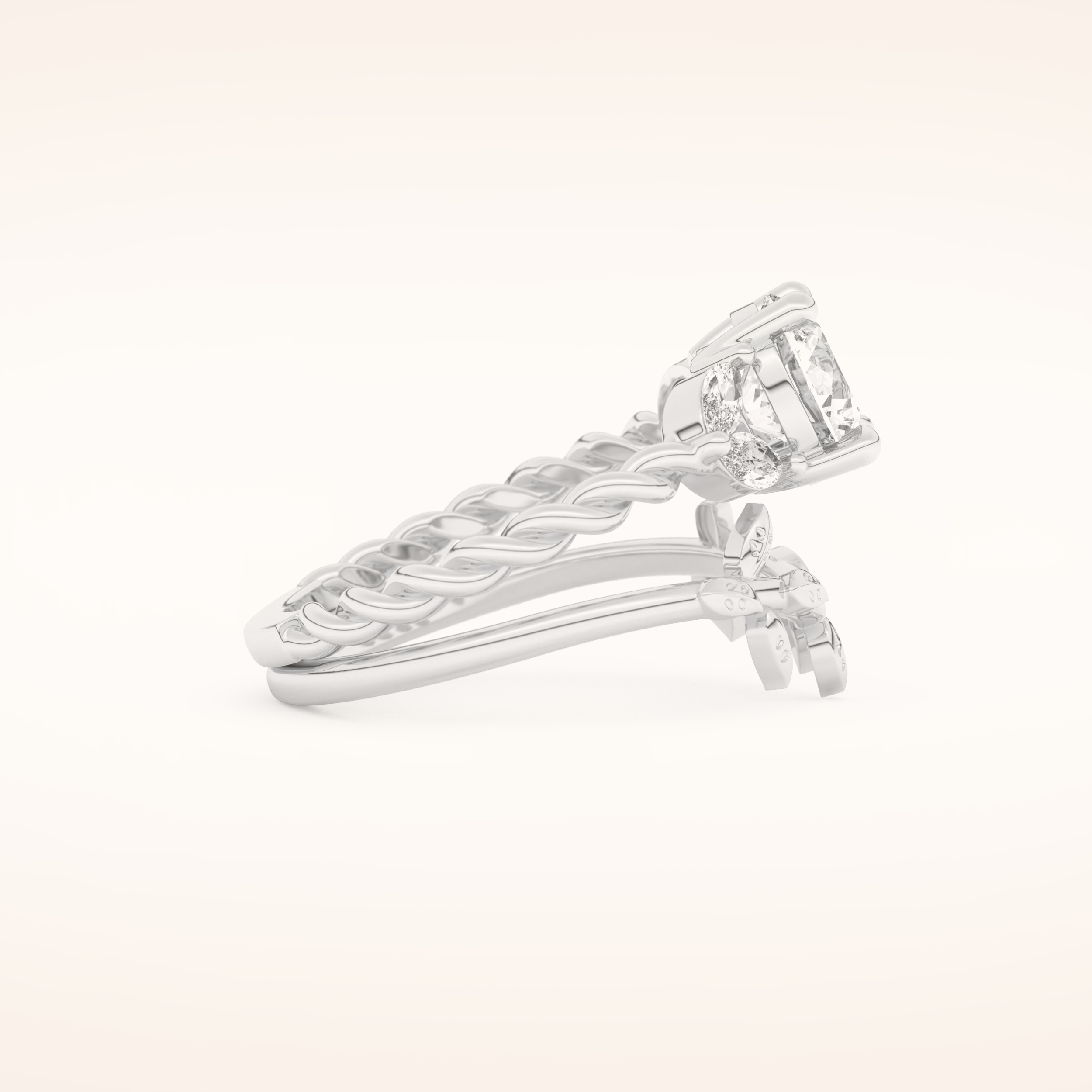 1.08 CT Round Cut Cluster Moissanite Bridal Set 2