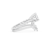 Round Cut Moissanite Bridal Set with Cluster Settings – 1.08 CT Center, 0.21 TCW Accents